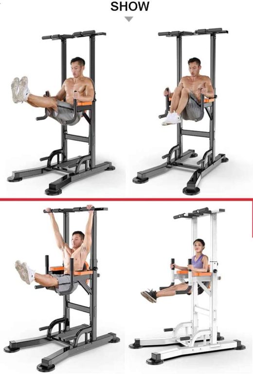 Fitness Equipment Dip Station Power Tower Pull-up Bar Stand Strenth Training Pull-up Bars for Home Gym Free Standing 660 Weight Capacity