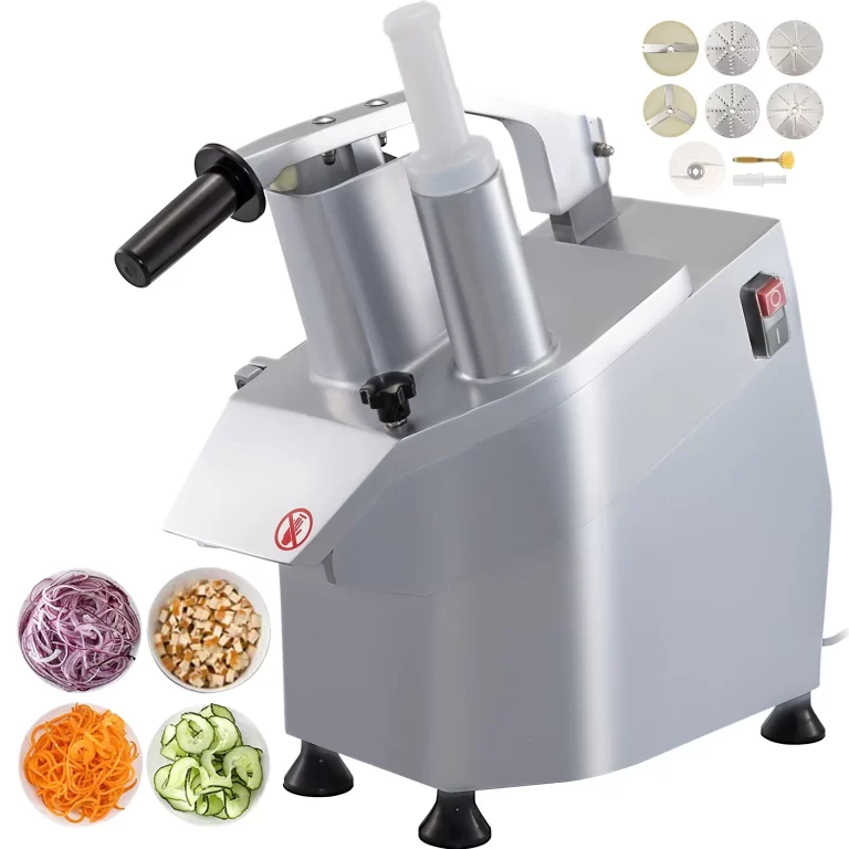 VEVORbrand 110V Commercial Food Processor 2 Feeding Holes, 550W Electric Vegetable Slicer 1600 RPM, Stainless Steel Vegetable Processor