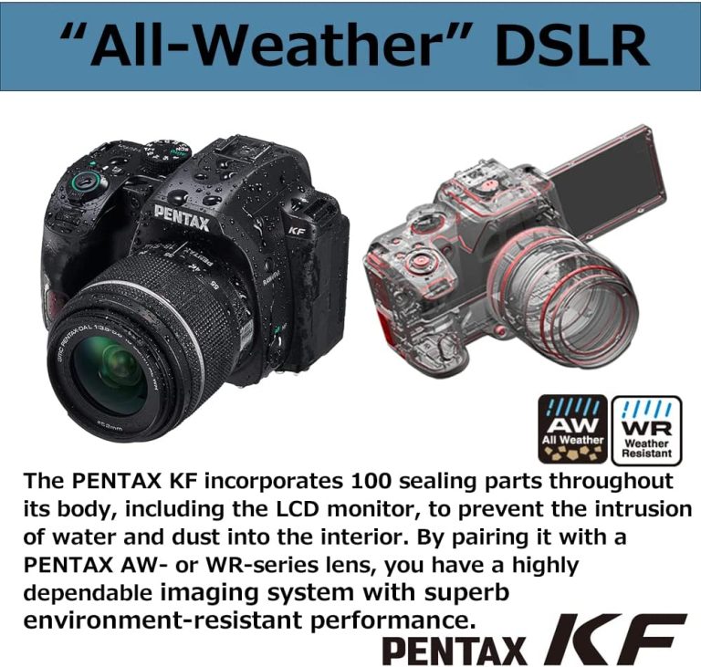 PENTAX KF APS-C Digital SLR Camera 18-55 WR kit with Dustproof, Weather-Resistant and Vari-Angle LCD Monitor, Black
