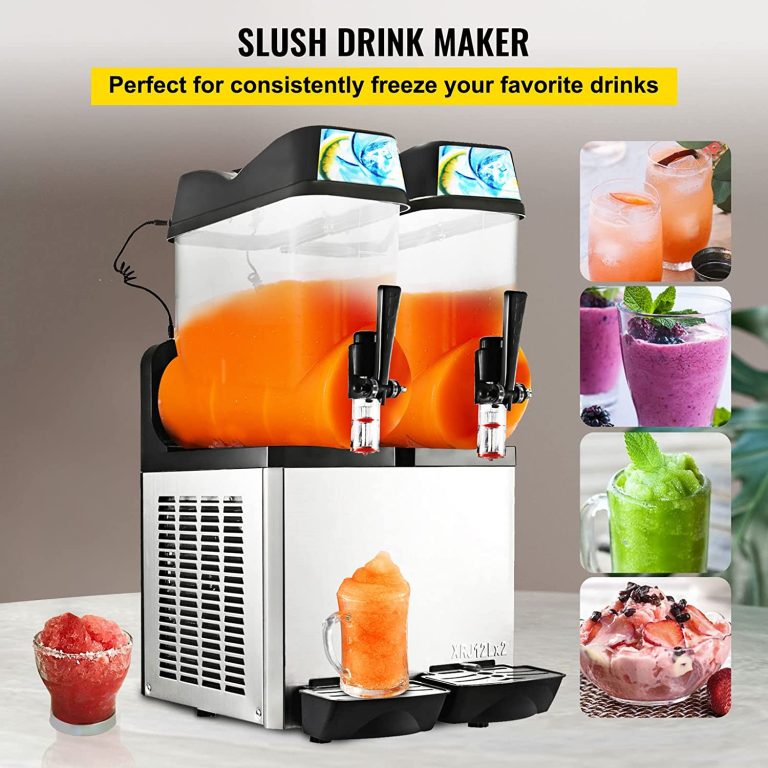 VEVOR Commercial Margarita Machine, 24L Frozen Drink Machine,1600W Commercial Slushy Machine, 2 Bowl Slushie Machine, Frozen Drink Machine for Restaurant Bar Party