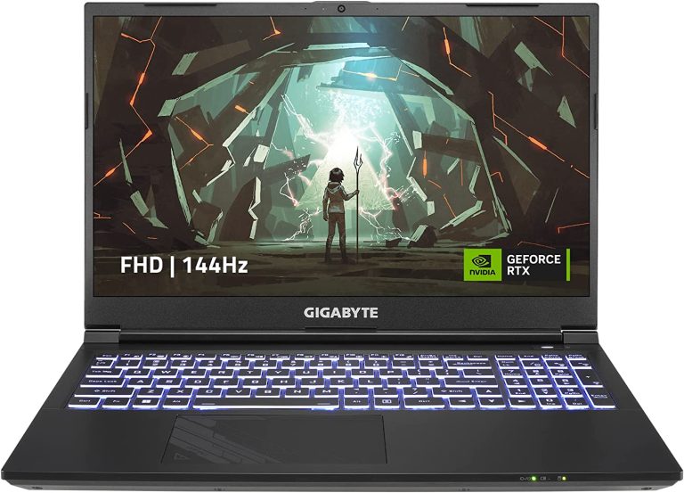 GIGABYTE G5 KF: 15.6″ FHD 1920×1080 144Hz, NVIDIA GeForce RTX 4060 Laptop GPU, Intel Core i5-12500H, 8GB DDR4 RAM, 512G SSD, Win11 Home (G5 KF-E3US333SH) Black