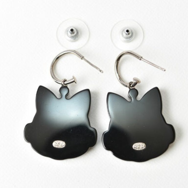 Authenticated Used Chanel earrings CHANEL accessories cat robot swing blue silver