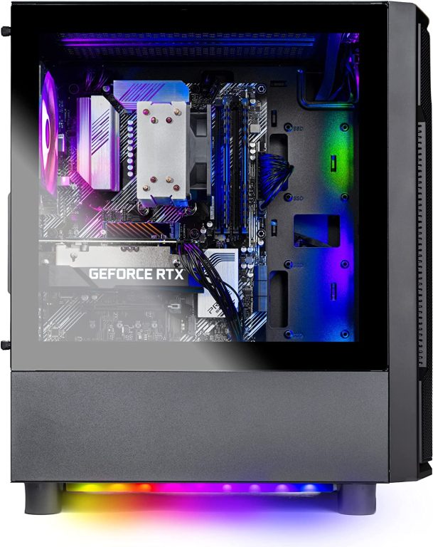 Skytech Shadow Gaming PC Desktop – AMD Ryzen 5 3600 3.6 GHz, NVIDIA RTX 3060, 1TB NVME SSD, 16GB DDR4 RAM 3200, 600W Gold PSU, 11AC Wi-Fi, Windows 11 Home 64-bit