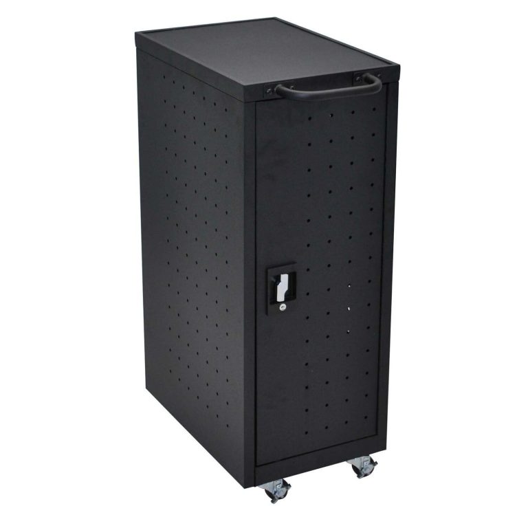 Luxor Black 12 Chromebook Charging Cart Includes Electrical Outlets