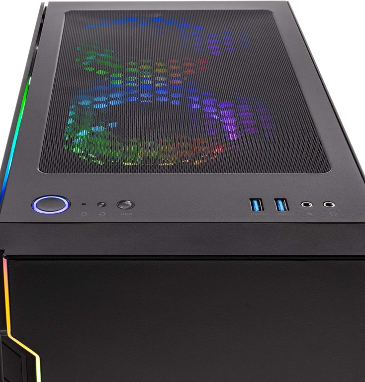 SkyTech Shadow 3.0 Gaming Computer PC Desktop – Ryzen 7 3700X 8-Core 3.6GHz, RTX 3060 12GB, 1TB SSD, 16GB DDR4 3200, RGB Fans, AC WiFi, 600W Gold PSU, Windows 11 Home 64-bit, Black
