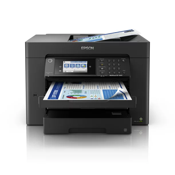 Epson Workforce Pro WF-7840 Wireless All-in-One Wide-Format Printer with Auto 2-Sided Print up to 13″ x 19″, Copy, Scan and Fax, 50-Page ADF, 500-Sheet Paper Capacity, and 4.3″ Color Touchscreen