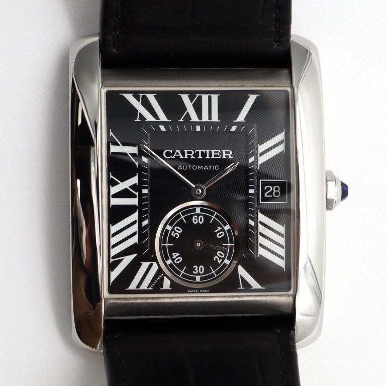 Cartier Tank MC 34mm Stainless Steel Black Dial Automatic Mens Watch W5330004