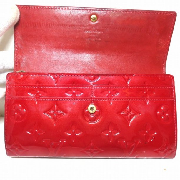 Authenticated Used Louis Vuitton Monogram Vernis Portefeuille Sarah M93530 Long Wallet Ladies