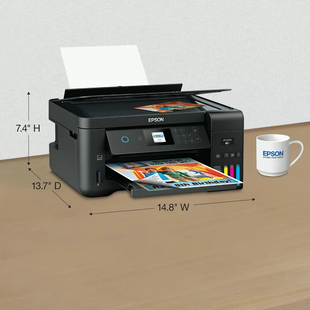 Epson Expression ET-2750 EcoTank Wireless Color All-in-One Supertank Printer with Scanner and Copier