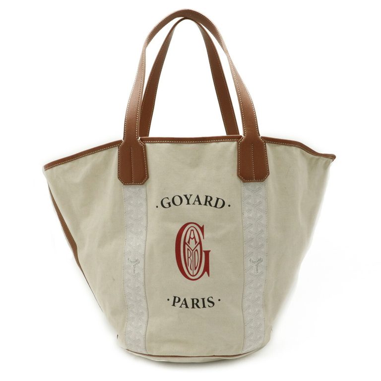 Authenticated Used GOYARD Goyard Bellara Tote Bag Shoulder Beach Reversible Canvas Toile Leather Natural