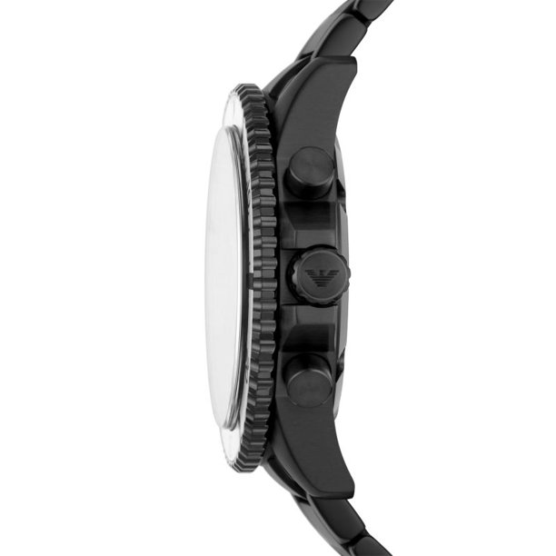 Emporio Armani Men’s Two-Hand Metal Black Watch, AR80050