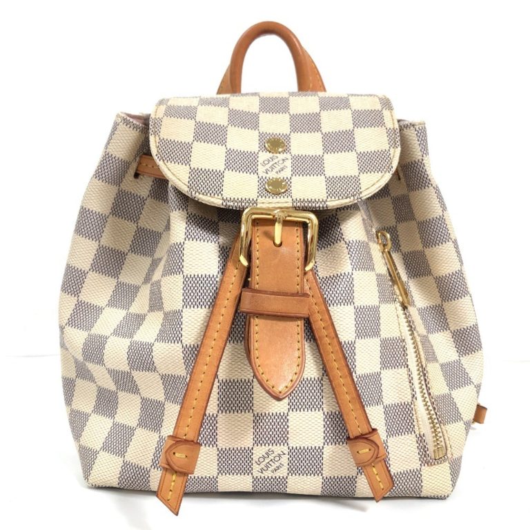 Authenticated Used Louis Vuitton Backpack Daypack Speron BB N44026 Damier Azur Canvas White Ladies LOUIS VUITTON