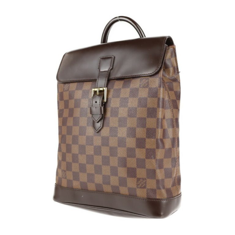 Authenticated Used LOUIS VUITTON Louis Vuitton Soho rucksack daypack N51132 Damier canvas leather Ebene backpack