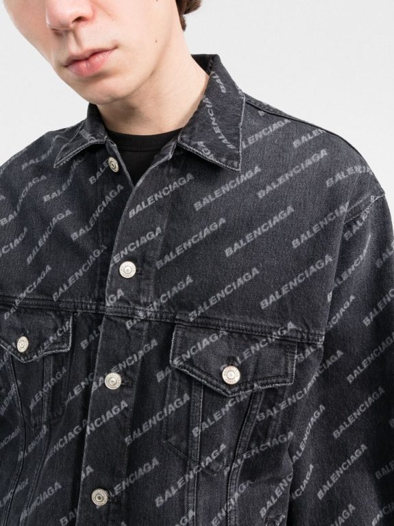 Balenciaga Typo logo-print denim jacket