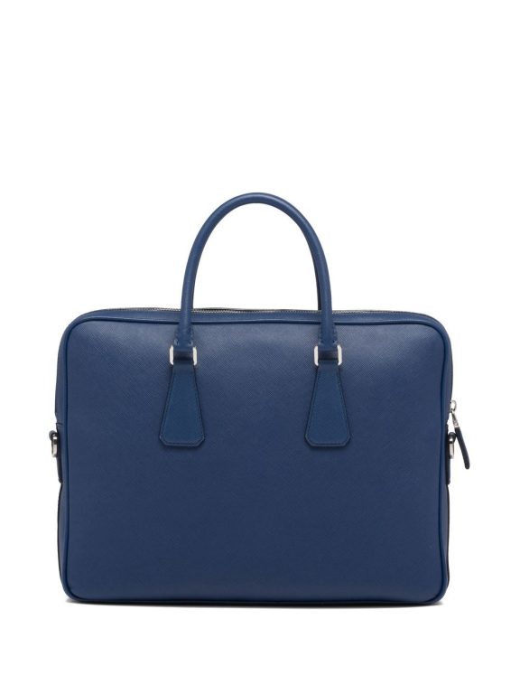 Prada triangle-logo Saffiano leather briefcase