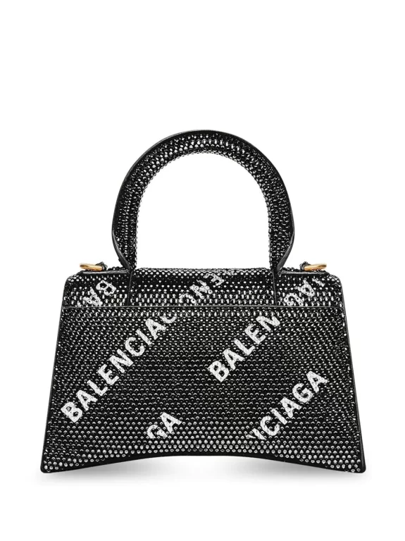 Balenciaga XS Hourglass crystal-embellished tote bag