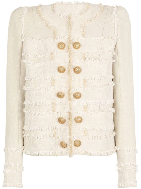 Balmain frayed fitted jacket