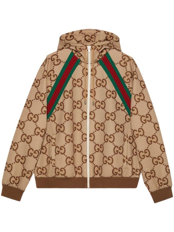 Gucci GG-monogram zip hooded jacket