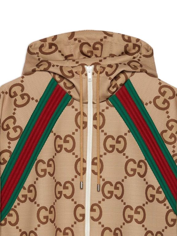 Gucci GG-monogram zip hooded jacket