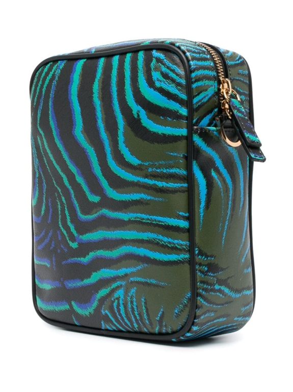 Versace zebra-print leather messenger bag