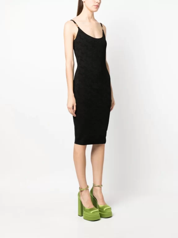 Versace La Greca knitted midi dress