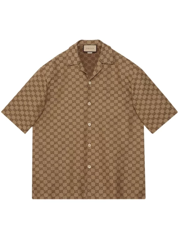 Gucci GG short-sleeved linen shirt