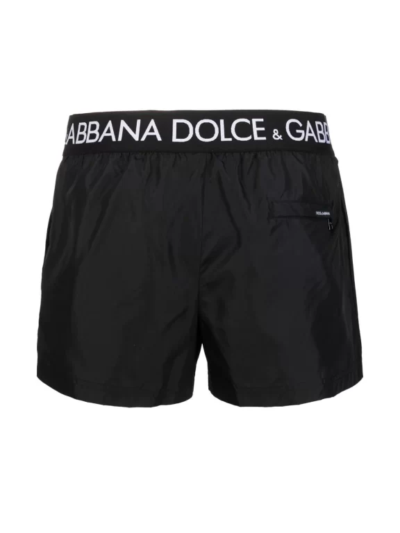 Dolce & Gabbana Logo-waistband Swim Shorts