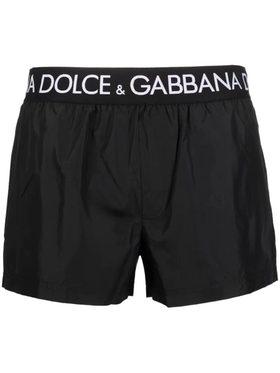 Dolce & Gabbana Logo-waistband Swim Shorts