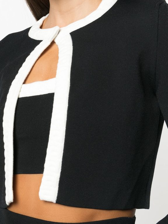 Alexander Wang Cropped Logo-trim Cardigan