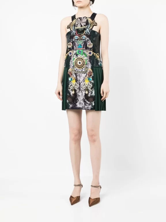 Mary Katrantzou Archival Robot Embellished Mini Dress