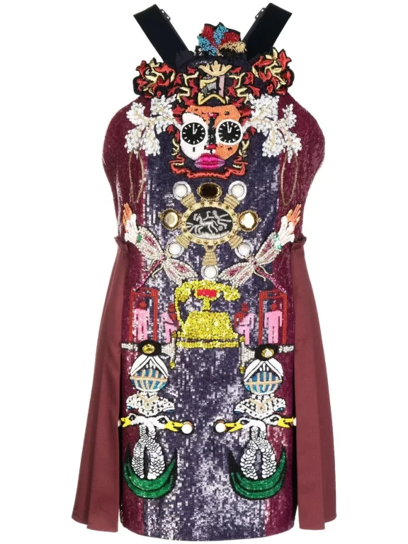 Mary Katrantzou Archival Robot Embellished Mini Dress