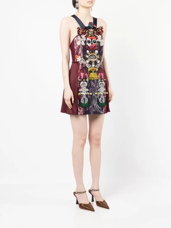 Mary Katrantzou Archival Robot Embellished Mini Dress