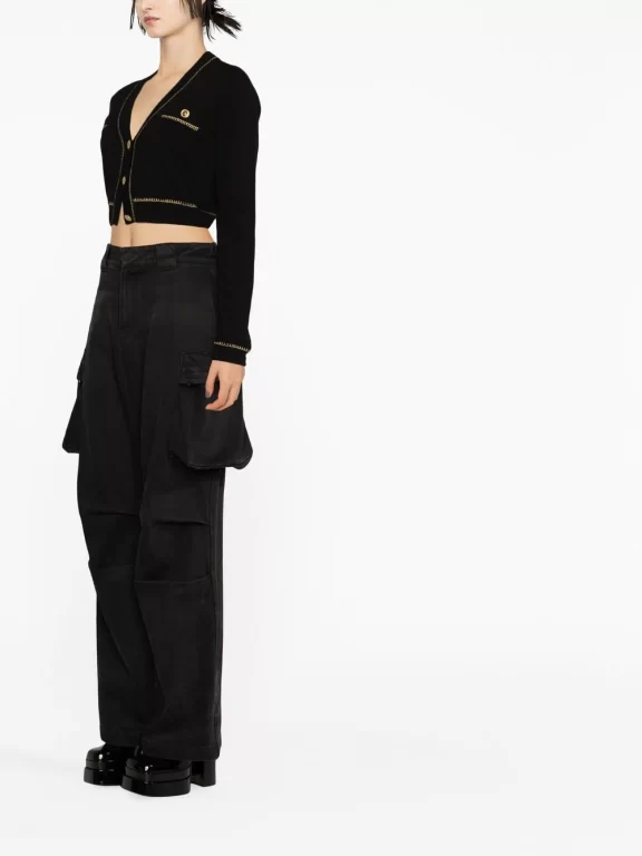 Versace V-neck Cropped Cardigan