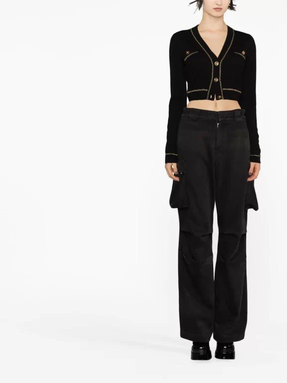 Versace V-neck Cropped Cardigan