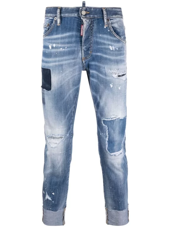 Dsquared2 Distressed Tapered-leg Jeans