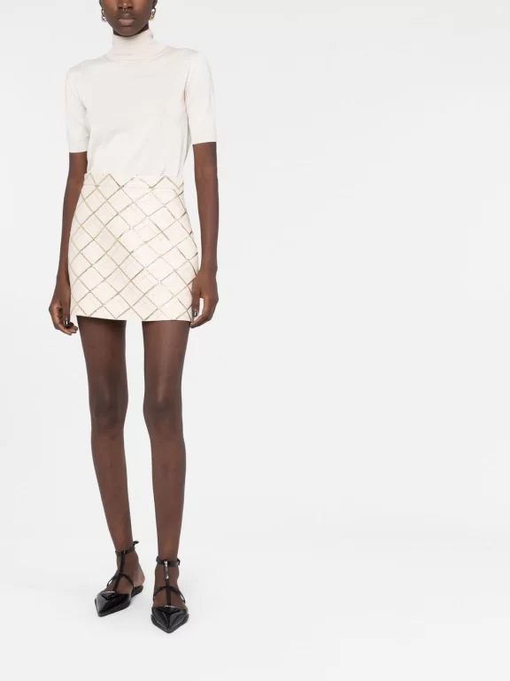 Valentino Garavani Lattice-embroidery Miniskirt