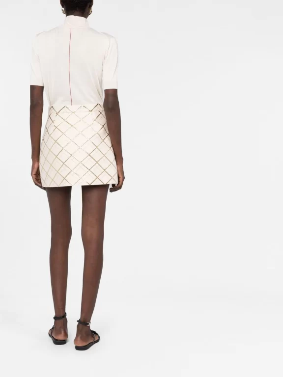 Valentino Garavani Lattice-embroidery Miniskirt