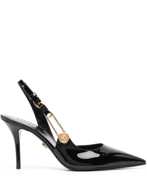 Versace Safety Pin 85mm Slingback Pumps