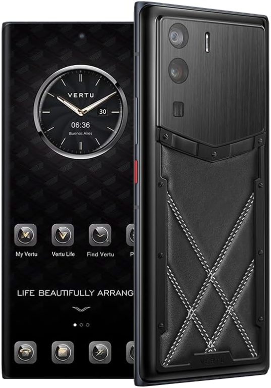 METAVERTU Stitching Limited Edition Secure Phone, Calf Leather Unlocked 5G Encrypted Smartphone with Vshot NFT 64MP Camera Dual Sim Android os & Web3.0 os Up to 18G RAM + 1TB ROM + 10T IPFS Storage