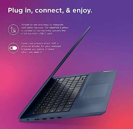 Lenovo 2023 Newest Ideapad 3 Laptop, 14″ FHD Display, AMD Ryzen 7 5700U Processor, 12GB RAM, 512GB SSD, AMD Radeon Graphics, Fingerprint Reader, Backlit Keyboard, Windows 11 Home, Abyss Blue