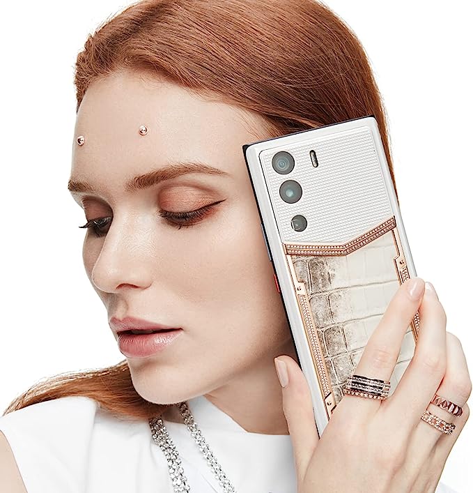 METAVERTU Himalaya Alligator Leather 18K Gold& Diamonds 5G Unlocked Phone, Secure Encrypted Smartphone with Vshot NFT 64MP Camera Dual Luxury os & Web3.0 os 18G RAM + 1TB ROM + 10T IPFS Storage
