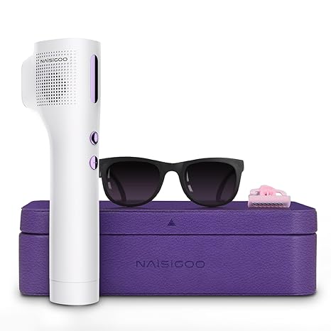 NAISIGOO Laser Hair Removal for Women and Men with Comfort Painless IPL Hair Removal Device with Sapphire Ice-Cooling Function 999999 Flashes At-Home Hair Removal for Face & Body