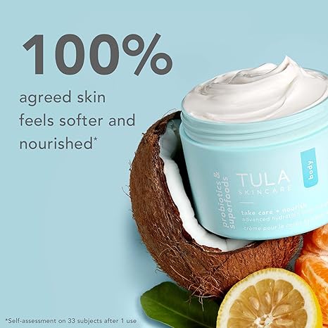 TULA Skin Care Take Care + Nourish – Advanced Hydration Body Moisturizer, Non-Greasy, Contains Vitamin C & Yuku to Improve Skin Tone & Texture, 8.1 oz.