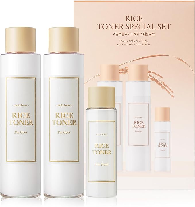 I’m From Rice Toner Special Set 11.15 Fl Oz, Limited Edition, Hydrating for Dry Skin, Vegan, Alcohol Free, Fragrance Free, Peta Approved, K Beauty Toner