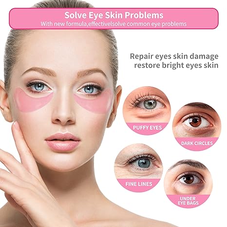 BREYLEE Rose Eye Mask– 30 Pairs – Eye Treatment Mask, Under Eye Bags Treatment, Under Eye Masks for Puffy Eyes, Anti-Aging,Anti-Wrinkle and Fine Lines, Under eye Dark Circles