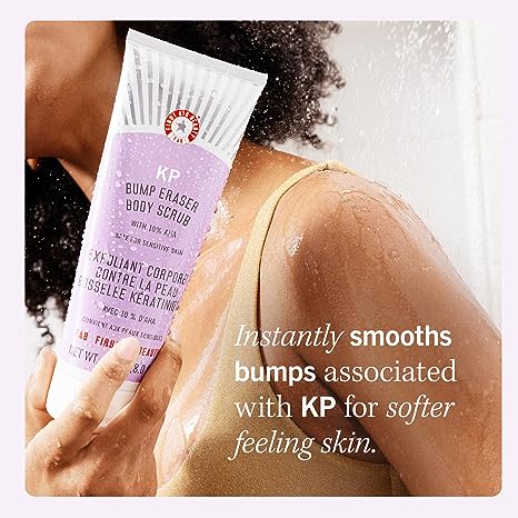 First Aid Beauty KP Bump Eraser Body Scrub Exfoliant for Keratosis Pilaris with 10% AHA â€“ 2 8oz Tubes, 16 oz Total