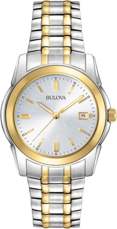 Bulova Men’s Classic Two-Tone Stainless Steel 3-Hand Date Quartz Watch, 38mm Style: 98H18