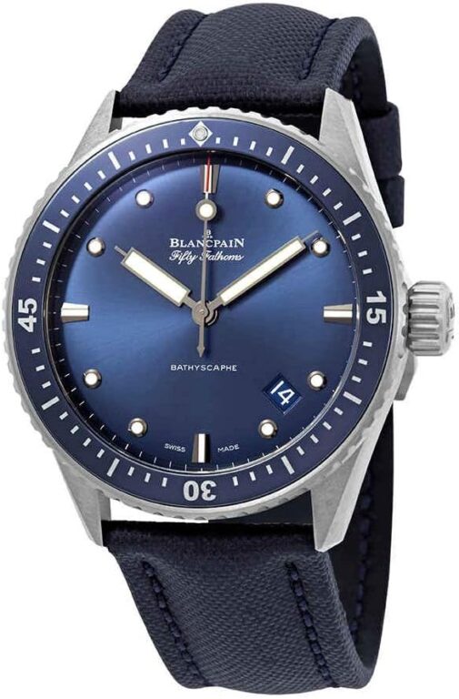 Blancpain Fifty Fathoms Bathyscaphe Automatic Blue Dial Men’s Watch 5000-0240-O52A