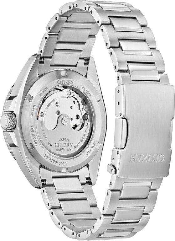 Citizen Men’s Automatic Watch, Silver-Tone Stainless Steel Bracelet, Black Dial, 3 Hand Day/Date. (Model: NH7531-50E)