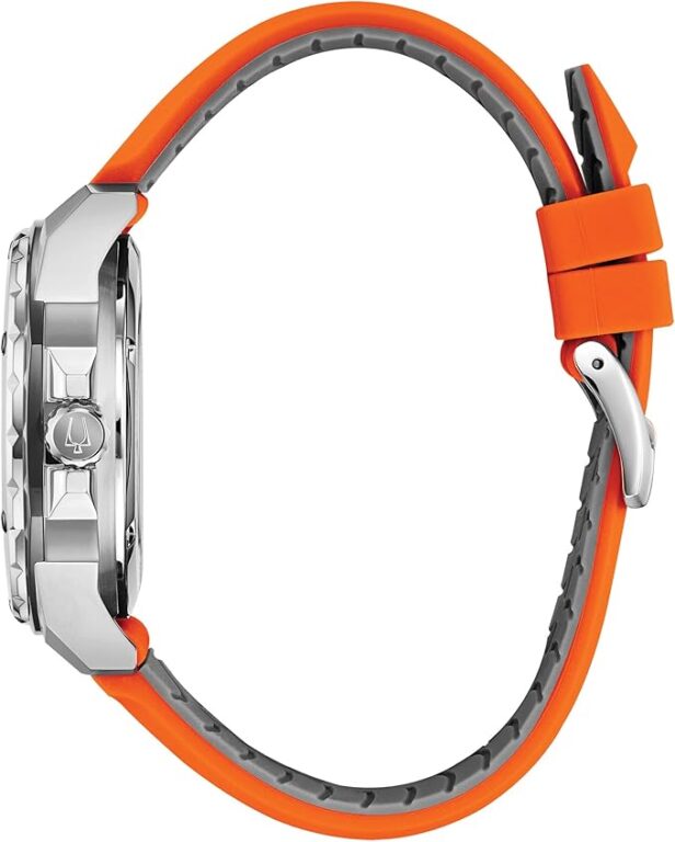 Bulova Men’s Marine Star ‘Series A’ Automatic Watch with Orange Silicone Strap Style: 98A226
